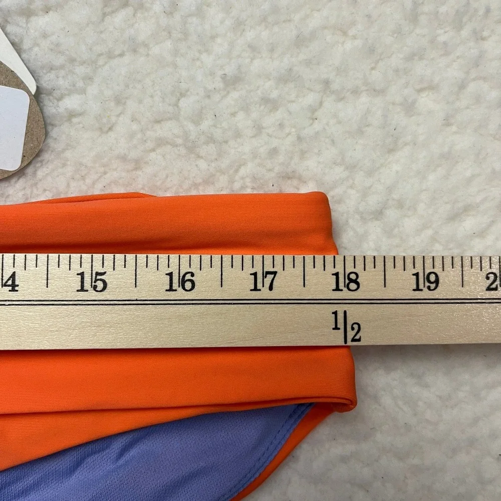 Prana Swim Bikini Bottom Womens XL Orange 1964841 Lahari Sun-Drenched Ruched NEW